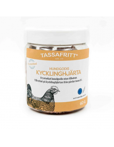 Tassafritt Frystorkat kycklinghärta 60g