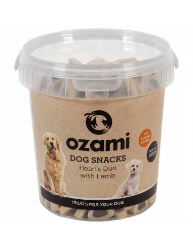 Ozami dog snacks hearts duo lamb 500g